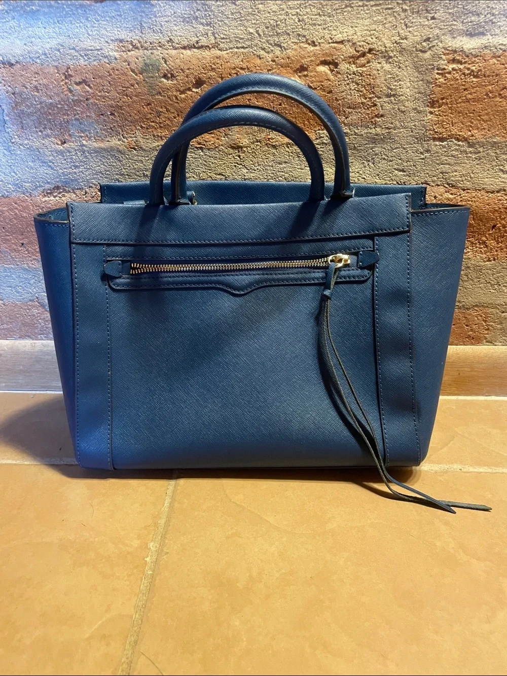 Rebecca Minkoff blue Saffiano leather tote